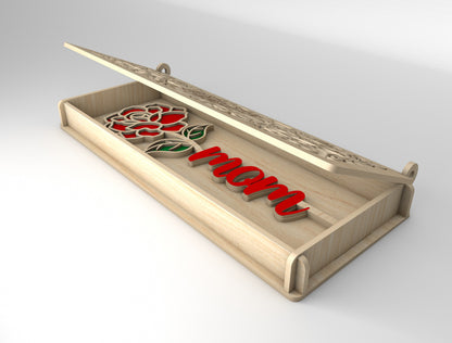 Floral Mom Gift Box SVG Mother's Day Laser Cut File for Glowforge