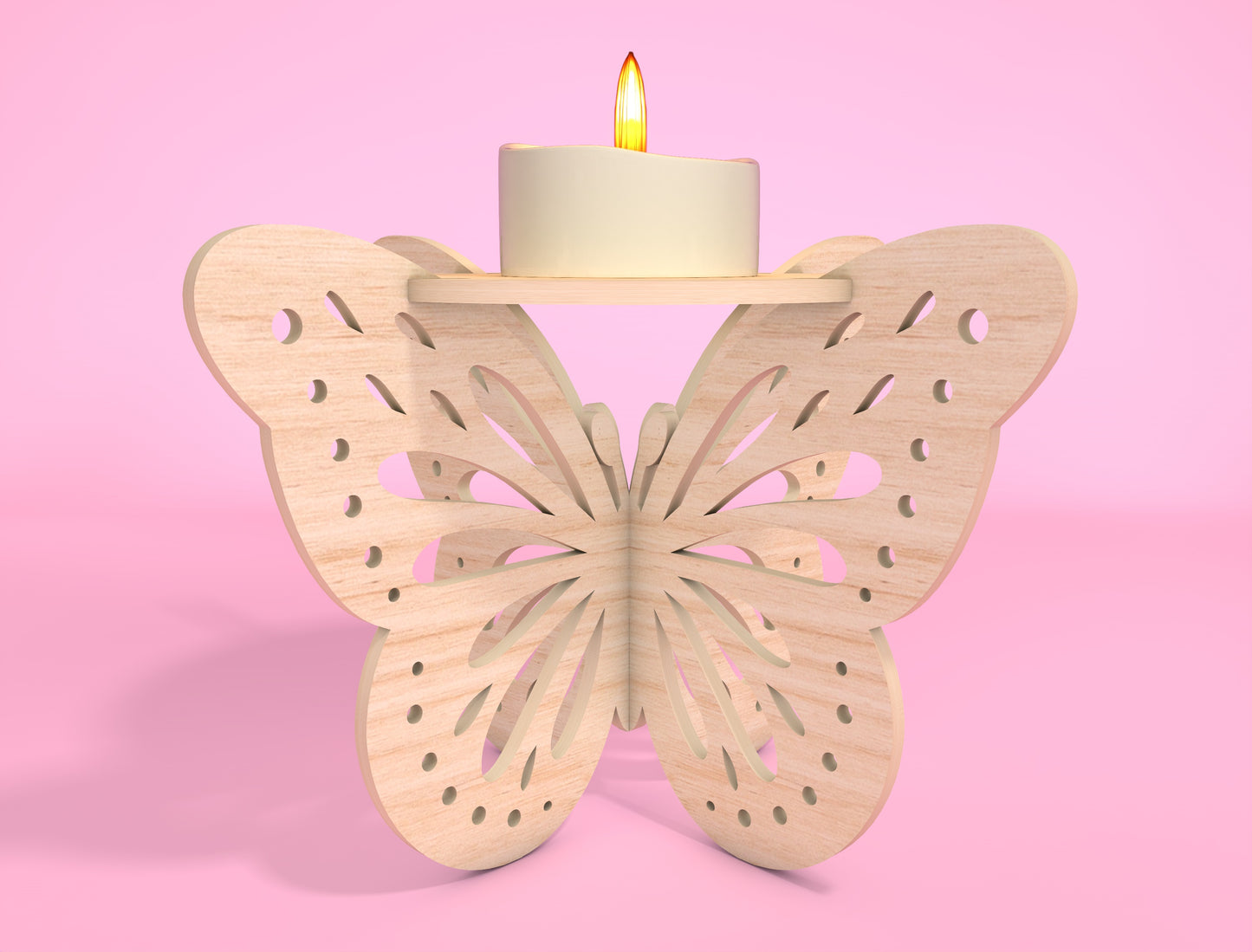 Butterfly Candle Holder SVG Bundle Laser Cut File for xTool and Glowforge