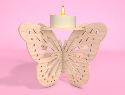 Butterfly Candle Holder SVG Bundle Laser Cut File for xTool and Glowforge