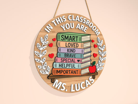 Personalized Book Stack Quote Sign SVG Laser Cut File for Glowforge and LightBurn