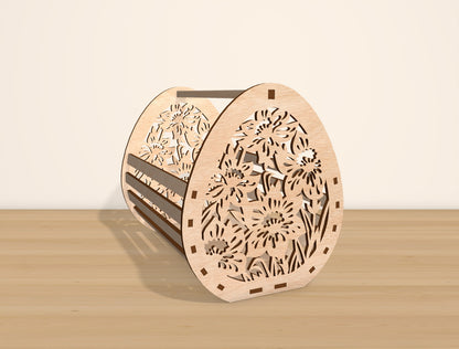 Easter Egg Basket Holder SVG Bundle Wooden Candy for Glowforge and xTool