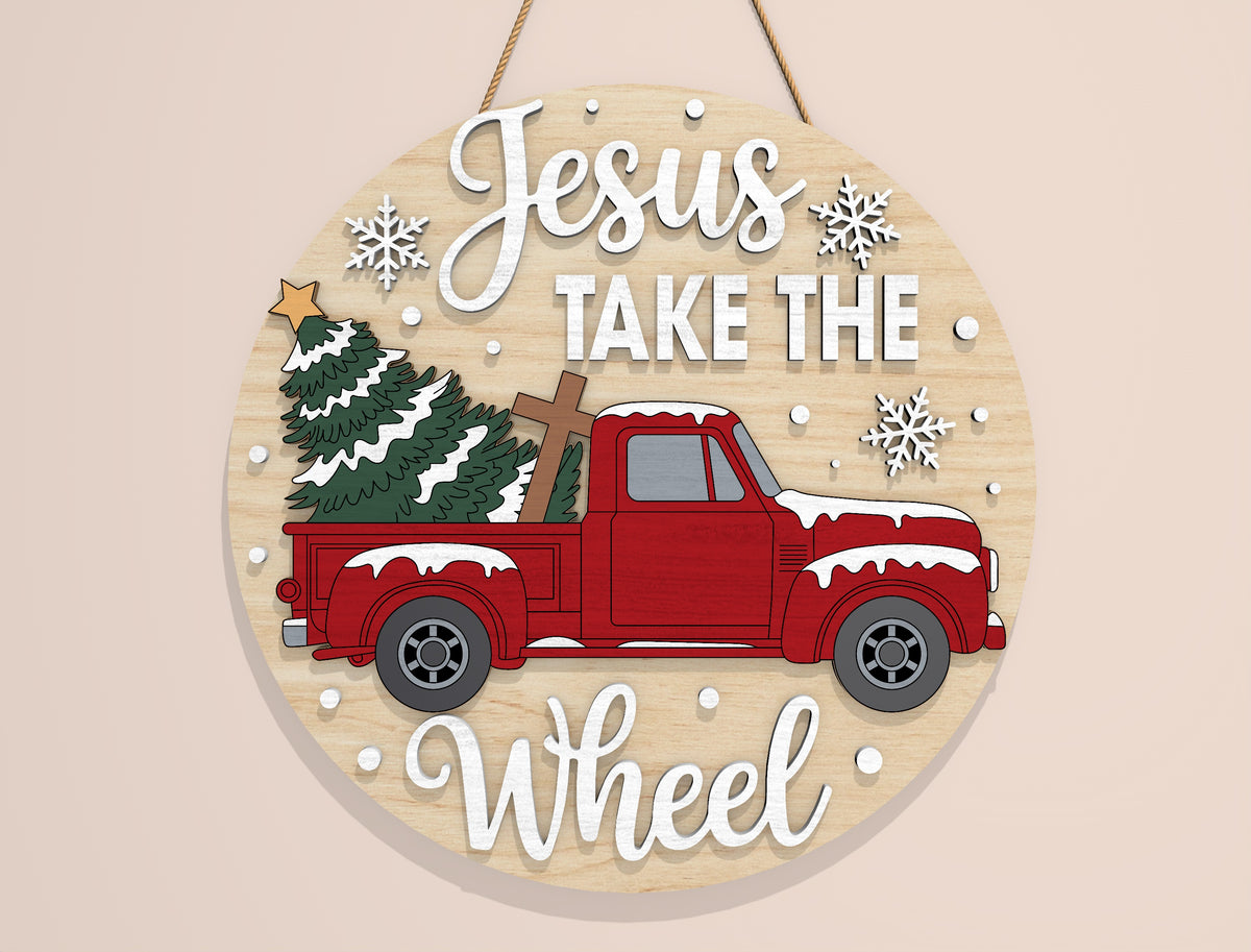Christian Christmas Door Hanger SVG Bundle Laser Cut Designs 2