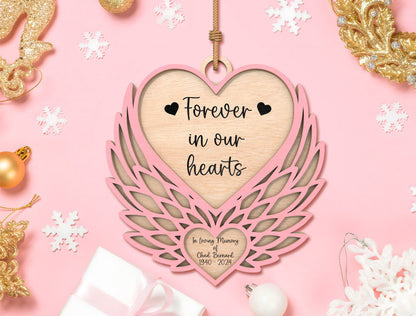 Memorial Heart Wings SVG Ornament for Glowforge and xTool
