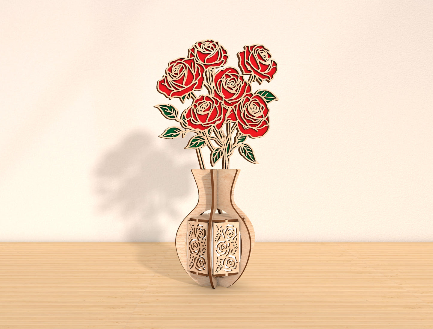 Rose Lantern SVG Romantic Candle Holder Laser Cut File for LightBurn and xTool