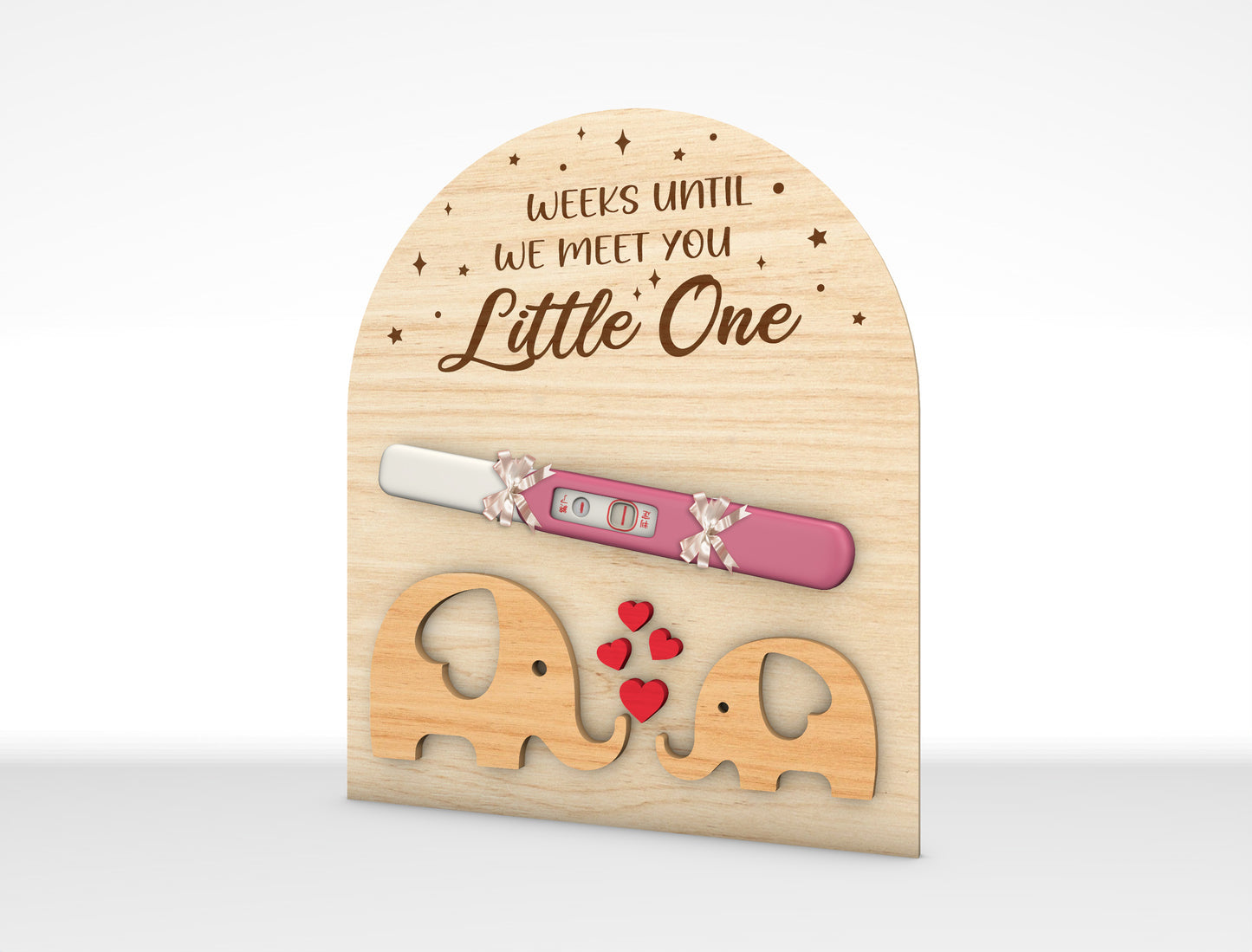 Pregnancy Announcement Plaque SVG Laser Cut File for Glowforge and xTool