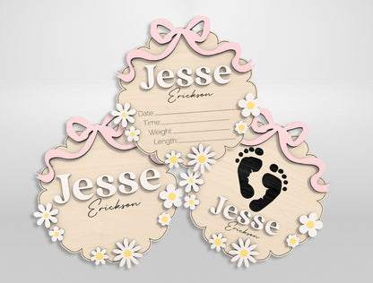 Personalized Baby Birth Stat SVG for xTool and Glowforge