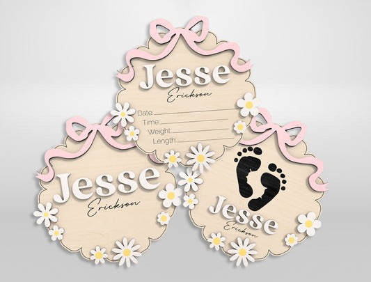 Personalized Baby Birth Stat SVG for xTool and Glowforge