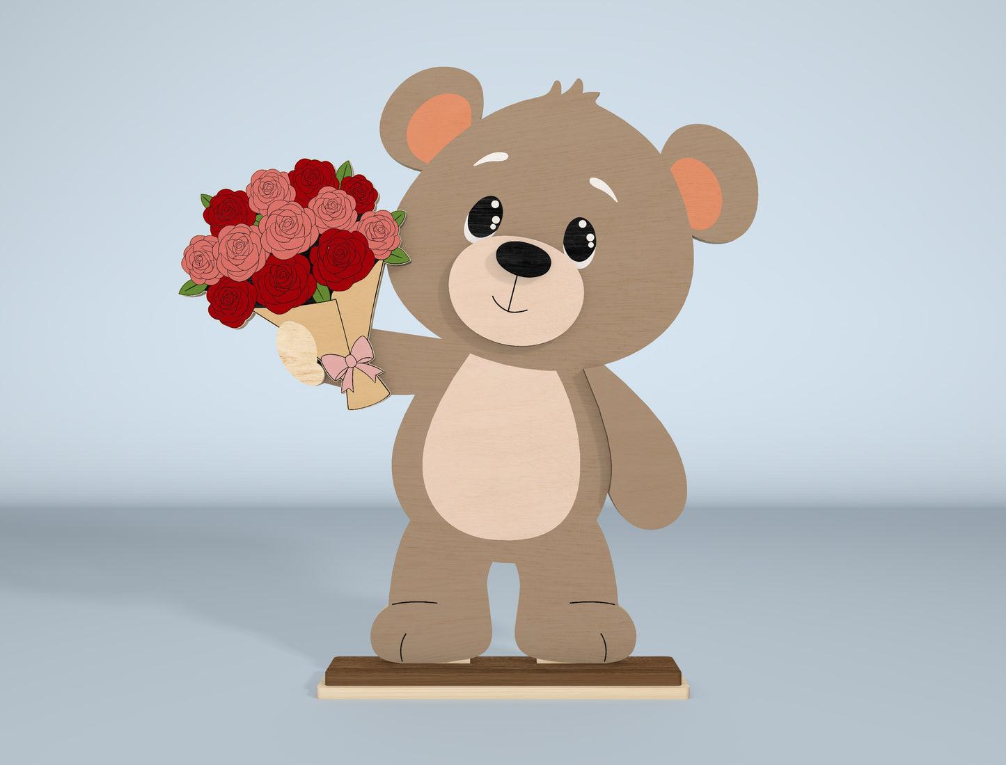 Cute Valentine Bear Laser Cut File Bundle | Teddy Bear Love Decor | Kids & Romantic Style | Glowforge, xTool, LightBurn, etc.