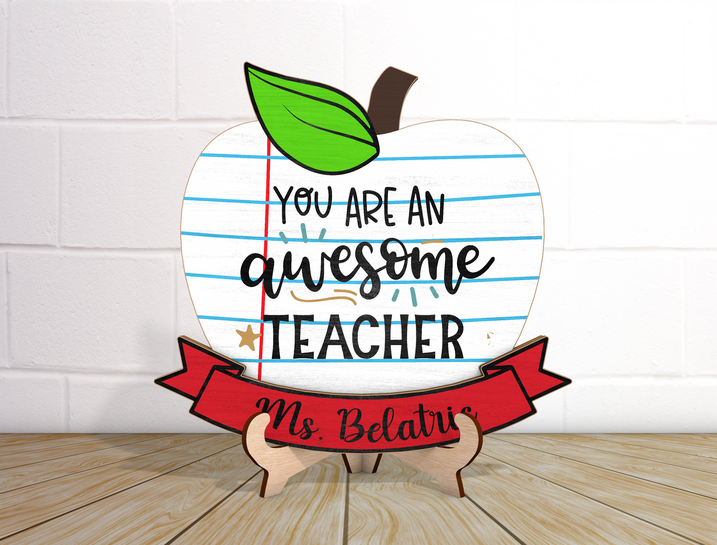 Personalized Teacher Tabletop Sign SVG Bundle Laser Cut File for Glowforge and LightBurn