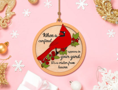 Cardinal Memorial Ornament SVG Laser Cut File for Glowforge