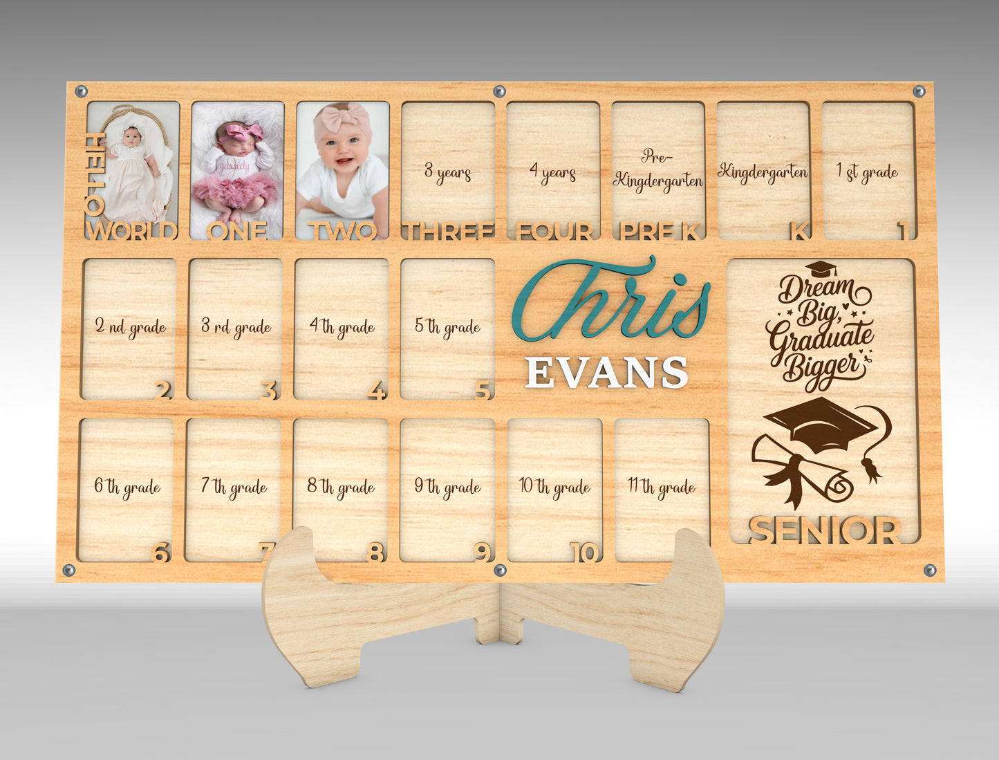 Graduation Grade Photo Frame SVG Laser Cut File for LightBurn and xTool