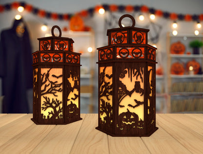 Halloween Witch Lantern SVG for LightBurn Glowforge xTool