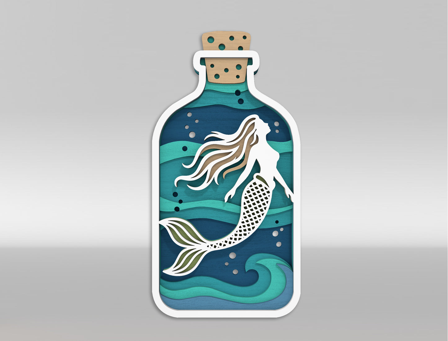 Ocean Bottle Multilayer SVG Bundle for Glowforge and xTool