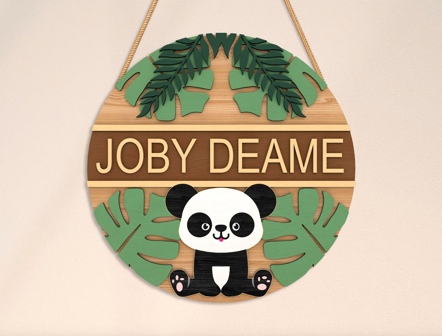 Personalized Jungle Animal Name Sign SVG Bundle for Glowforge and xTool