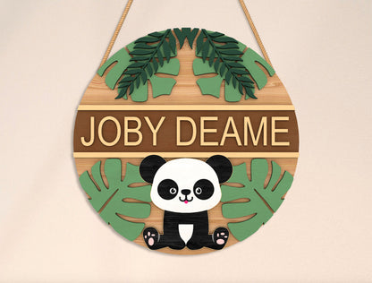 Personalized Jungle Animal Name Sign SVG Bundle for Glowforge and xTool
