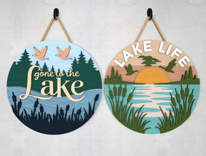 Lake Life Door Hanger SVG Bundle for Glowforge