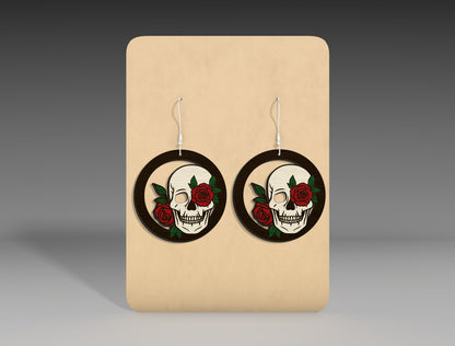 Halloween Skull Mushroom Earrings SVG Bundle 3 Designs for Glowforge xTool LightBurn