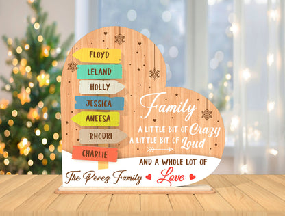 Personalized Family Name Sign SVG Laser Cut Tabletop Decor