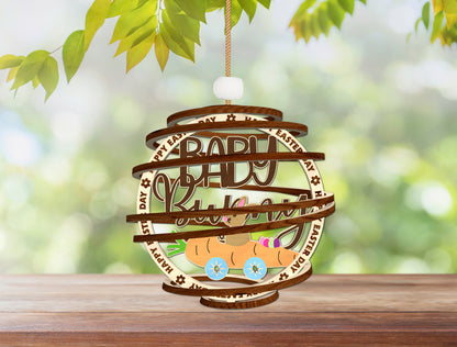 Easter Spiral Ornament SVG Happy Easter Layered Wooden for Glowforge and xTool