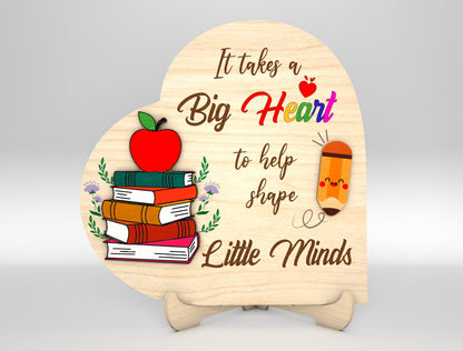 Apple Sign Laser Cut File – Wooden Apple Shape Teacher Gift SVG – Thank You Teacher Tabletop Decor