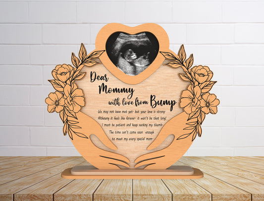Dear Mommy Ultrasound Sign SVG Pregnancy Announcement for Glowforge