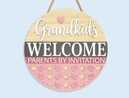 Mom Grandma Round Sign SVG Bundle 9 Designs for LightBurn and xTool
