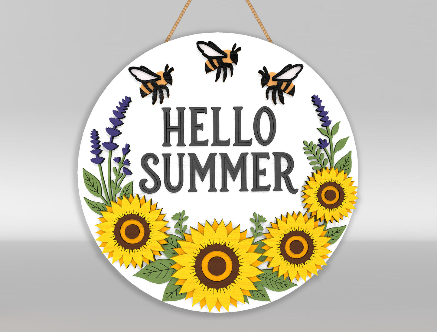 Bee Welcome Door Hanger SVG Bundle for Glowforge and xTool