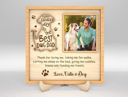Best Dog Dad Ever Photo Frame SVG Laser Cut File for Glowforge and xTool
