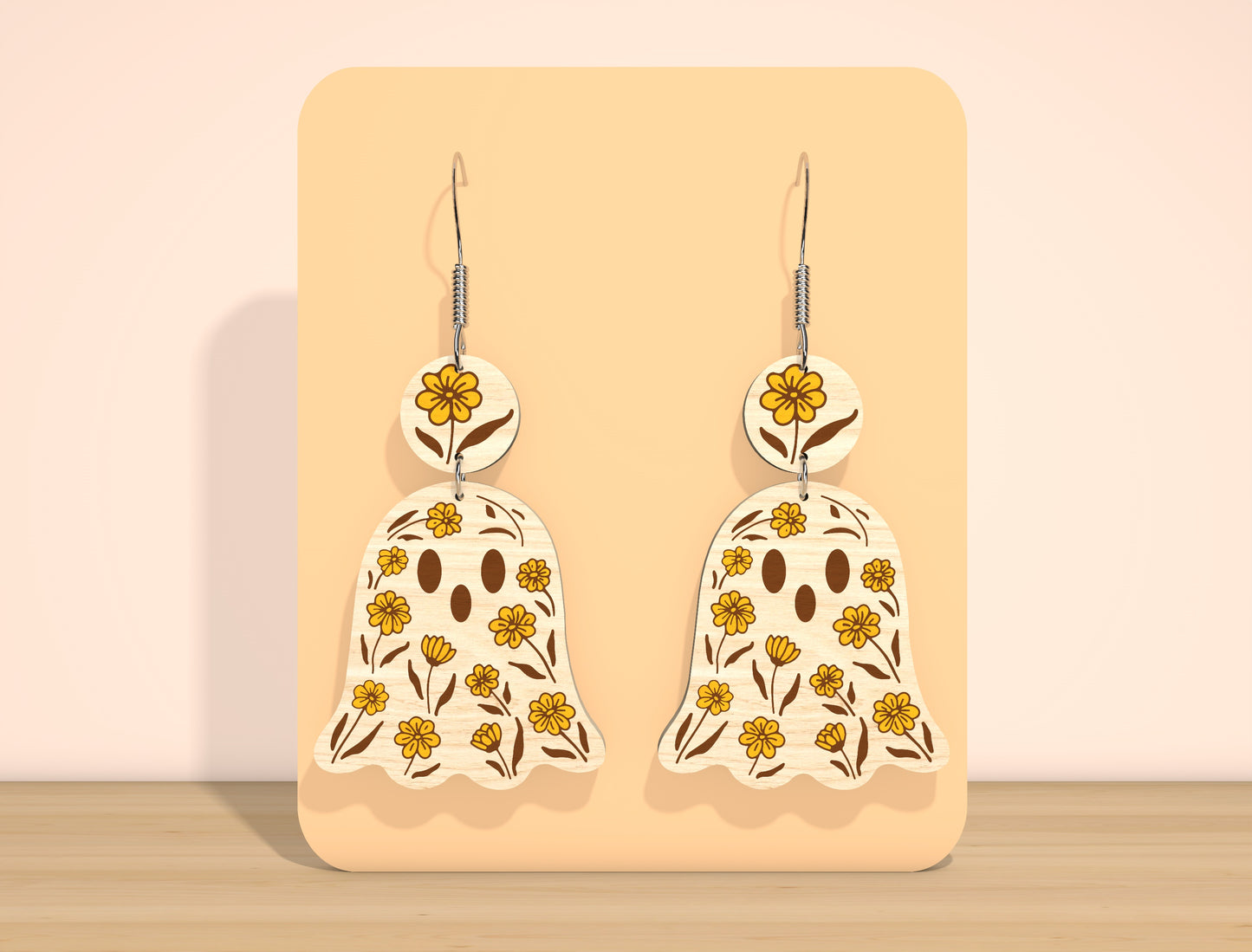 Ghost Sunflower Earrings SVG Bundle for Glowforge xTool LightBurn