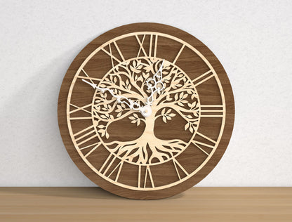 Tree of Life Wall Clock SVG Bundle for Glowforge and LightBurn