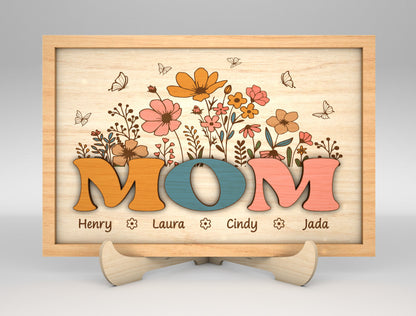 Custom Name Floral Mommy Sign SVG for Glowforge and LightBurn