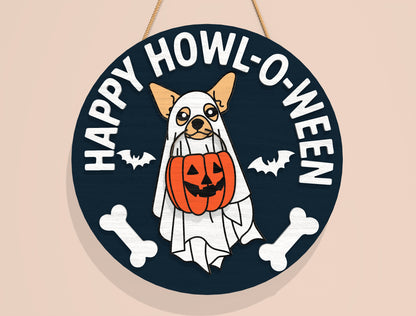 Happy Howl-O-Ween Dog SVG Bundle Laser Cut File | 12 Halloween Dog Designs | Funny Pet Decor | Glowforge, xTool, LightBurn, etc.