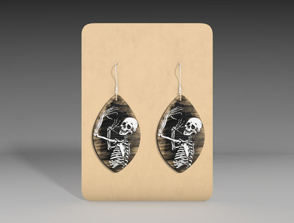 Halloween Floral Skeleton Earrings SVG Bundle 3 Designs for Glowforge LightBurn