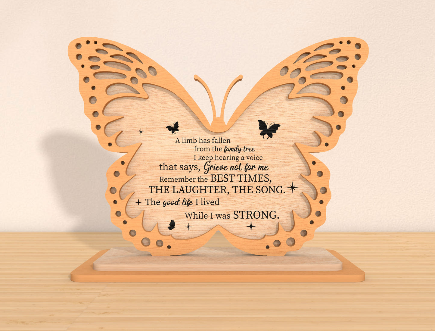 Butterfly Memorial SVG Quote Remembrance Laser Cut File