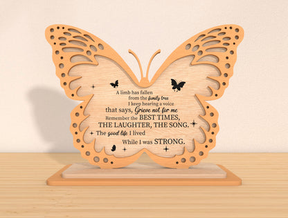Butterfly Memorial SVG Quote Remembrance Laser Cut File