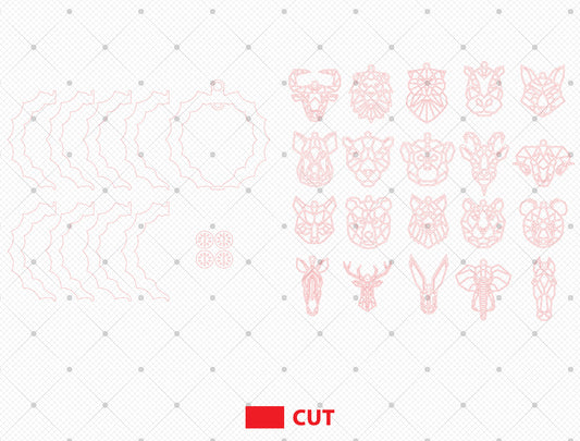 Geometric Animal Spinner SVG Bundle for Glowforge and LightBurn