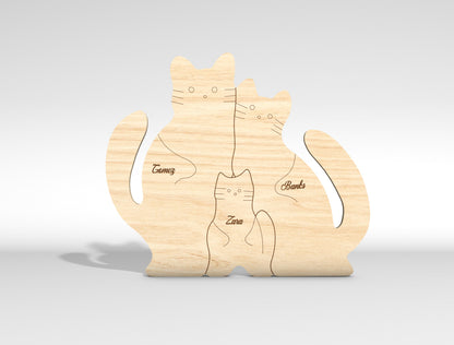 Personalized Couple Cat Puzzle Sign SVG for Glowforge and xTool