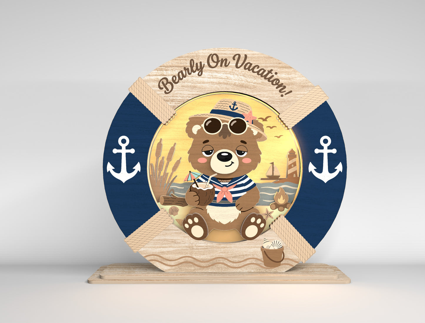 Nautical Animal Lamp SVG Bundle Laser Cut Decorative Light Files