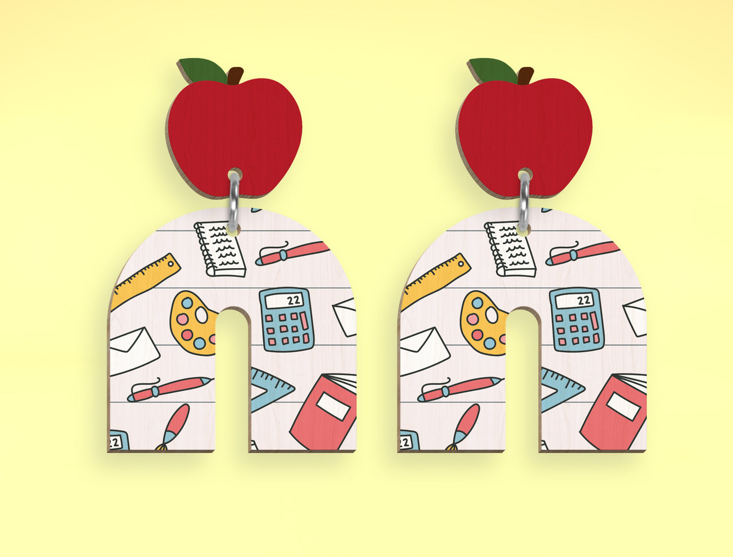 Teacher Arch Earrings SVG Laser Cut File for Glowforge and xTool