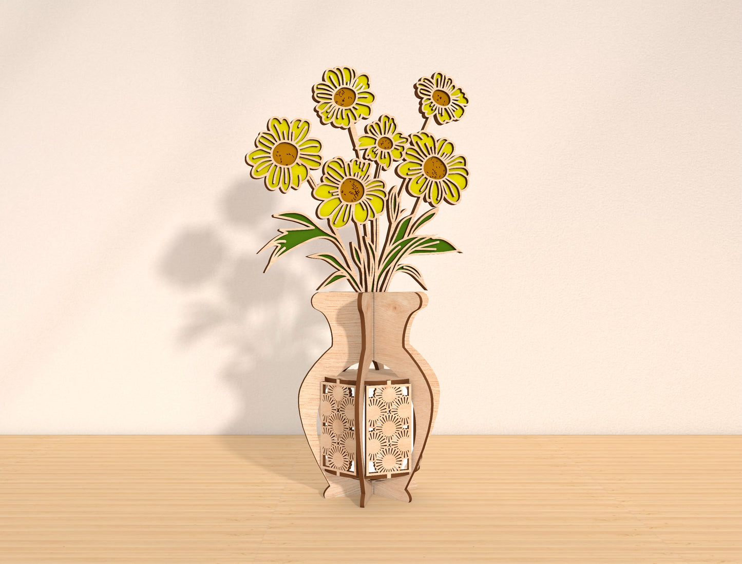 Daisy Lantern SVG Candle Holder Laser Cut File for xTool and Glowforge