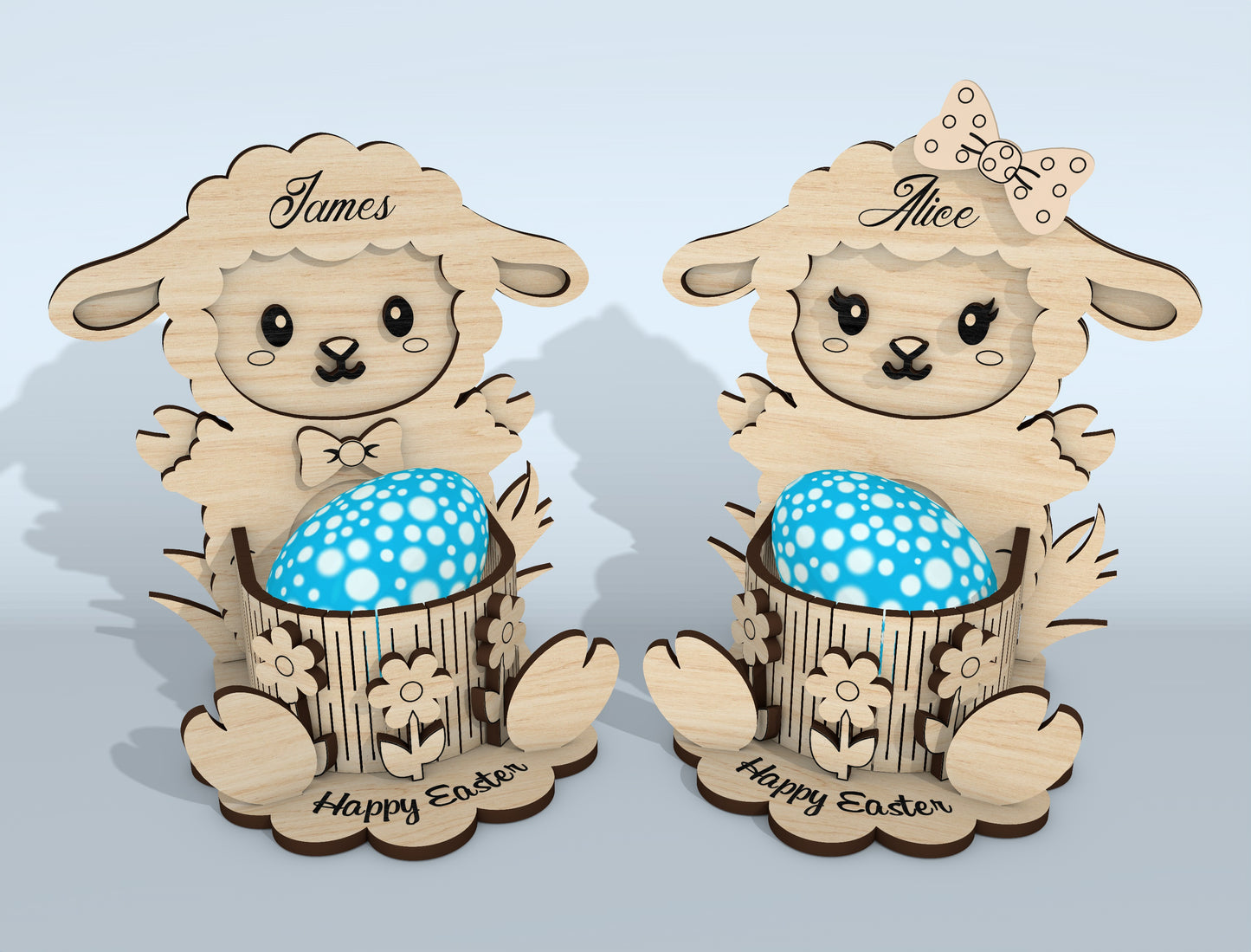 Easter Bunny Egg Holder SVG Bundle 10 Designs for LightBurn and xTool