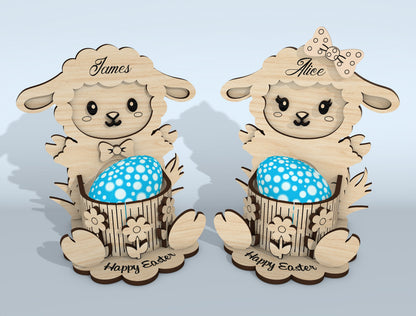Easter Bunny Egg Holder SVG Bundle 10 Designs for LightBurn and xTool