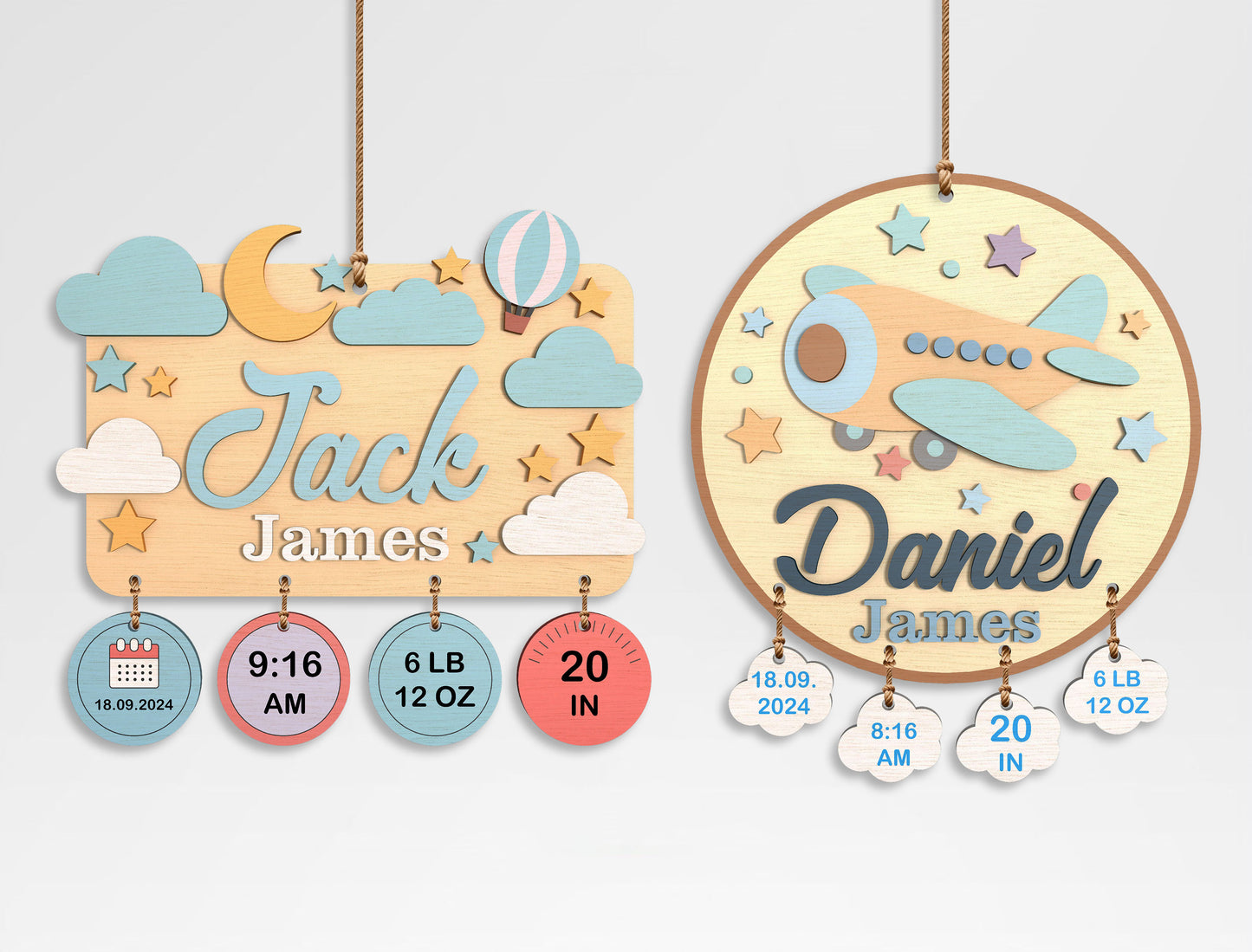 Baby Name Sign SVG Bundle Laser Cut File for Glowforge and xTool