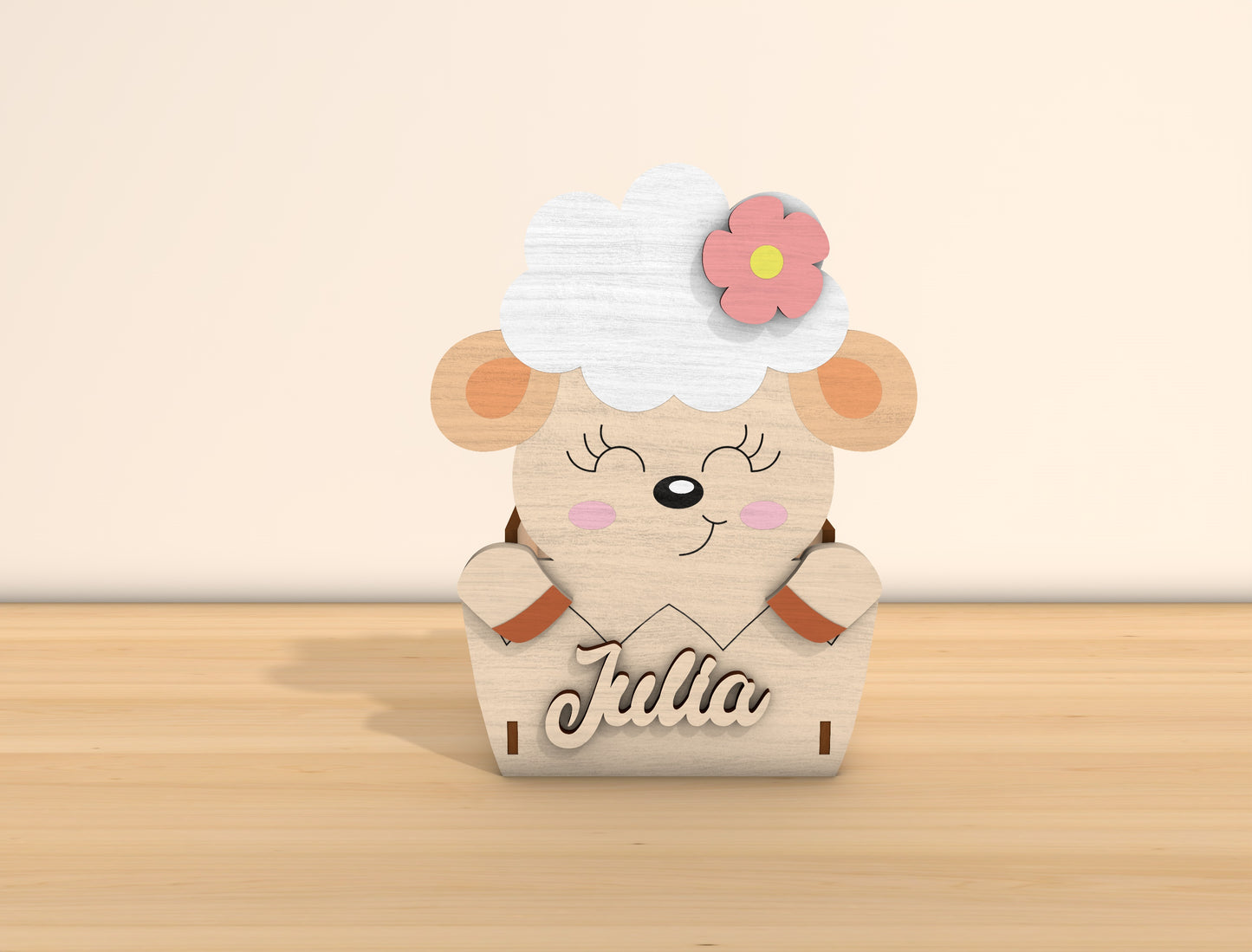 Personalized Easter Animal Basket Laser Cut File | Bunny & Lamb Easter Treat Box | Ready to Cut | Glowforge, xTool, LightBurn, etc.