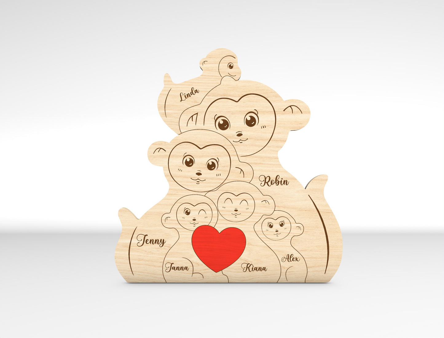 Personalized Family Monkey Puzzle SVG for xTool and Glowforge