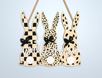 Easter Bunny Welcome Sign SVG Bundle 7 Designs for LightBurn and xTool