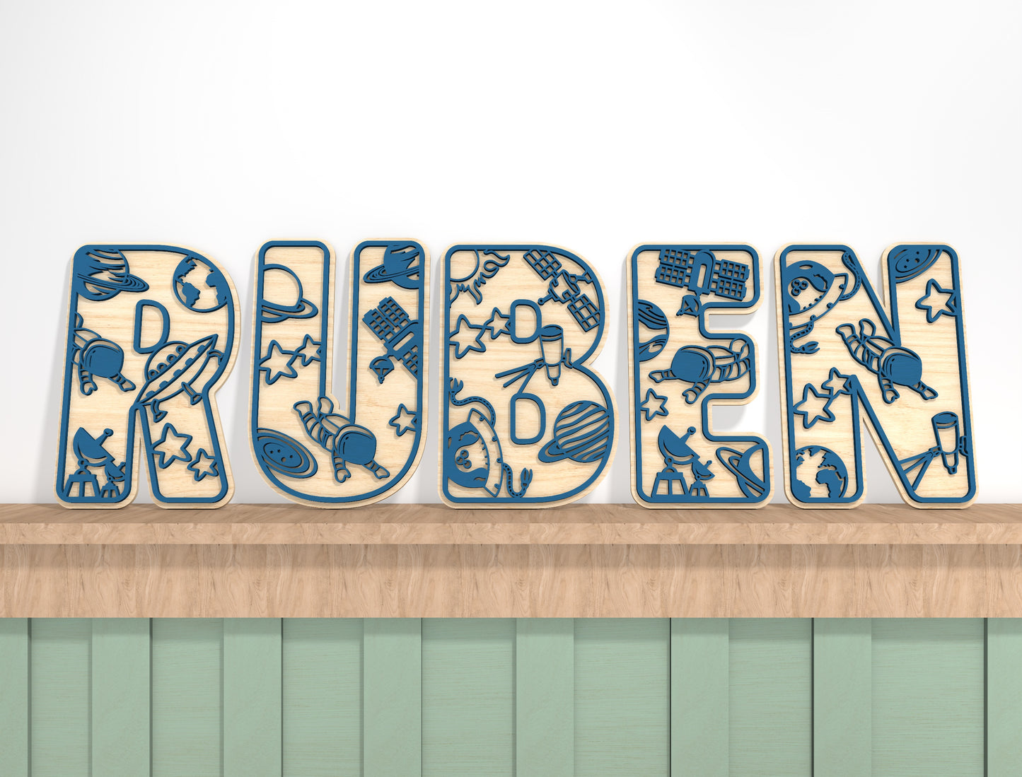 Space Name Sign SVG for Glowforge and xTool Laser Cut File