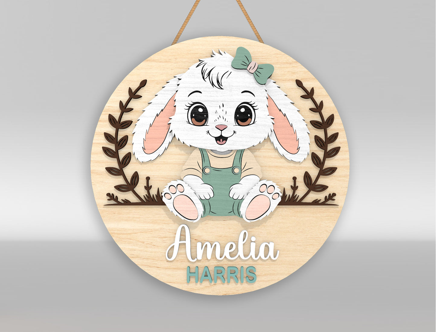 Personalized Cute Woodland Animal Nursery Sign SVG for xTool and Glowforge