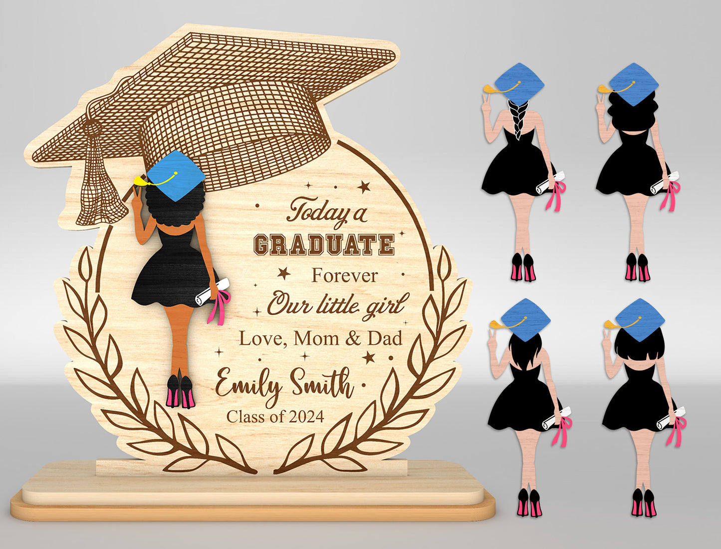 Personalized Graduation Girl Sign SVG for Glowforge and LightBurn