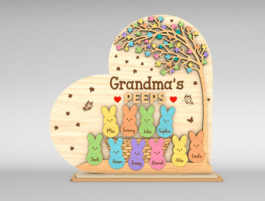 Personalized Grandma Peeps Bunny Tabletop Sign SVG for LightBurn and xTool